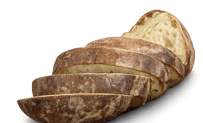 Aufgeschnittenes Brot, Scheiben aufgefächert